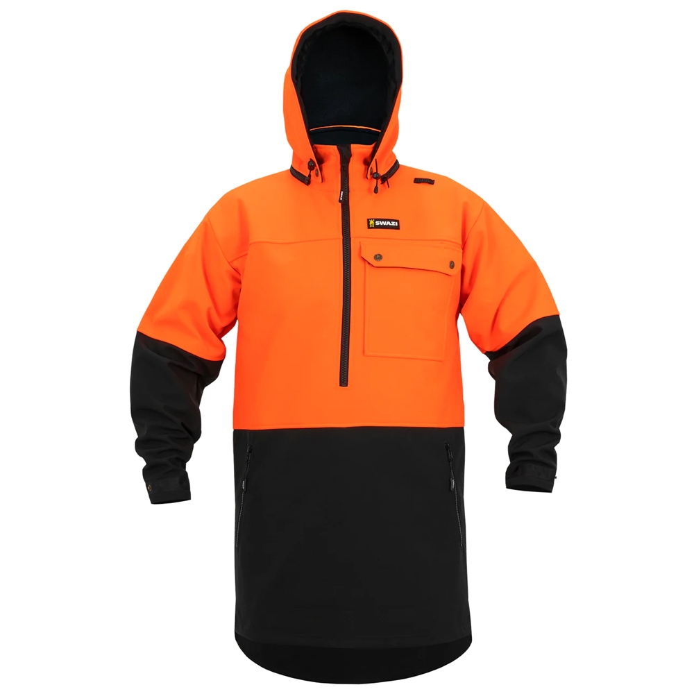 Swazi Yukon High-Vis Windproof Anorak Jacket Blaze/Black 4XL
