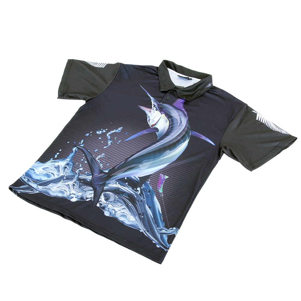 Mad About Fishing UPF40 Marlin Polo Shirt Small