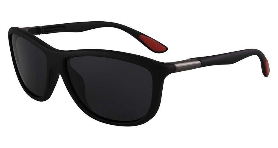 Pacific Polarised Shippel Sunglasses Black Frame Smoke Lens