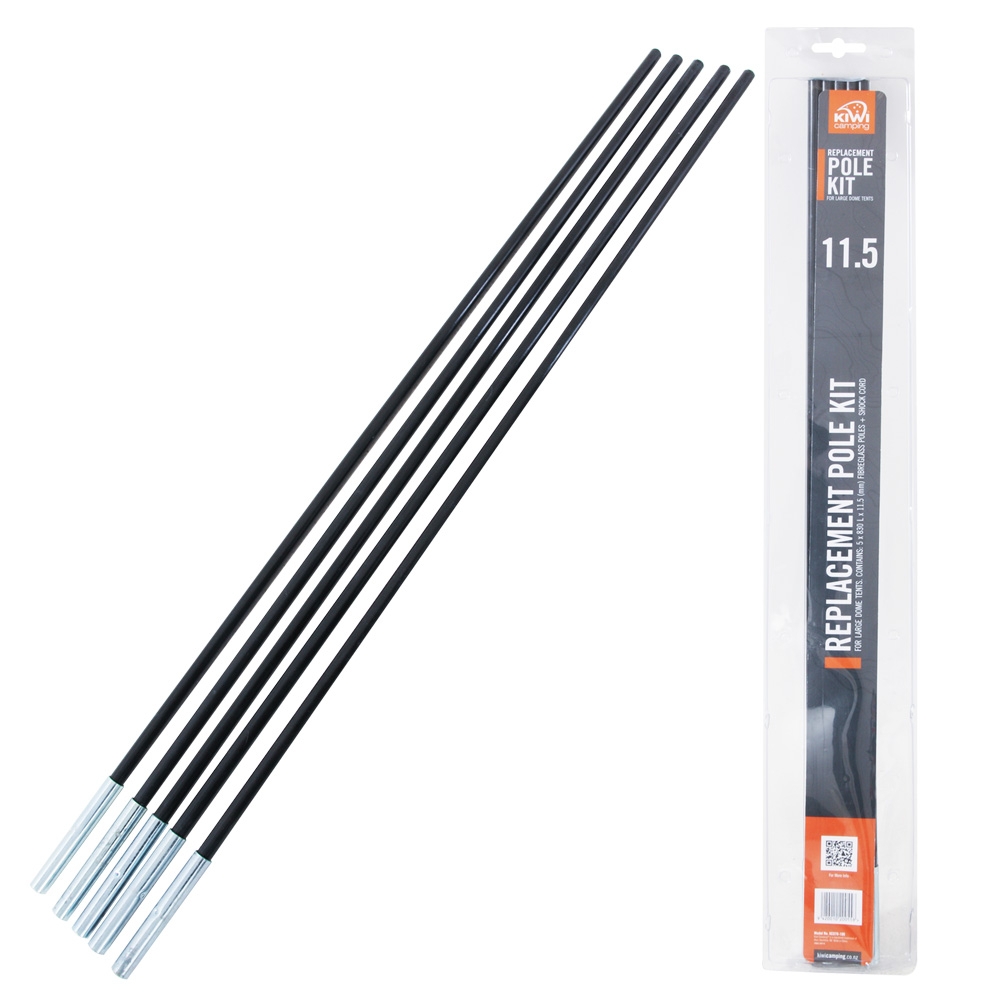 Kiwi Camping Fibreglass Dome Tent Pole Section 11.5mm Qty 5