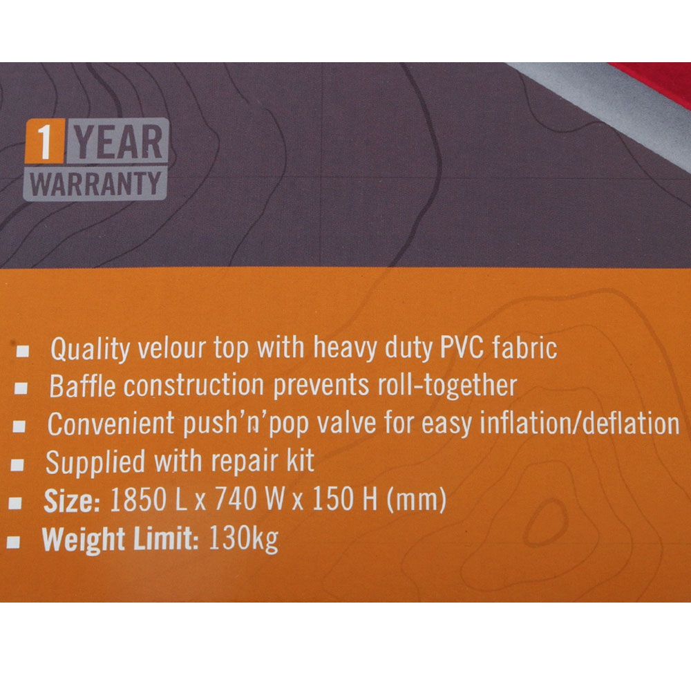 Kiwi Camping Single Deluxe Velour Airbed