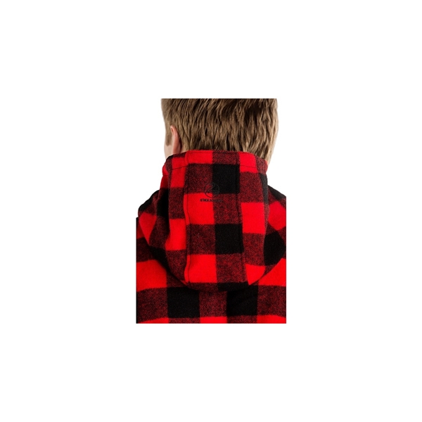 Swanndri Hudson Mens Wool Hoodie Red/Black Check Large