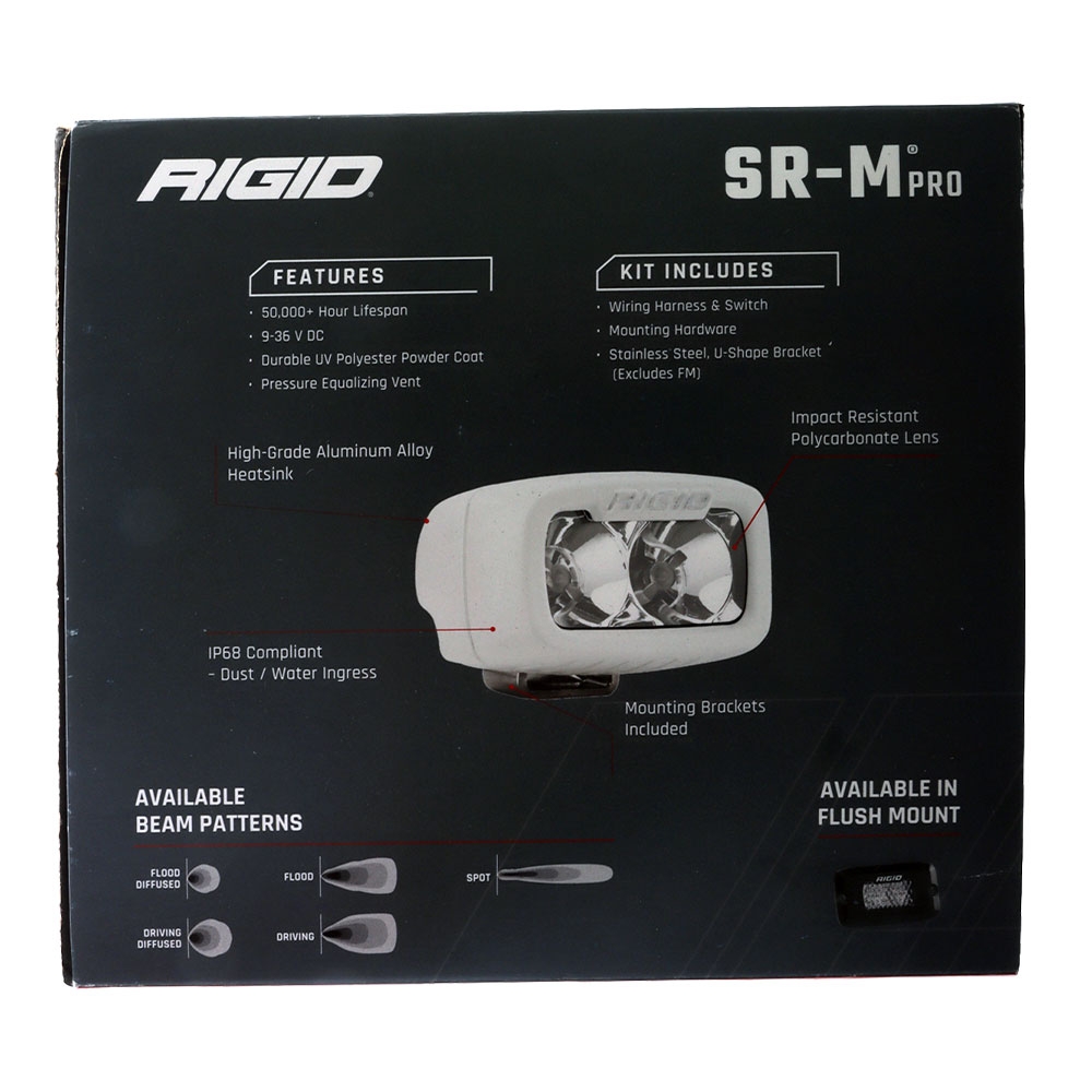Rigid SR-M PRO LED Driving Light Surface Mount White 9-36V 2376lm