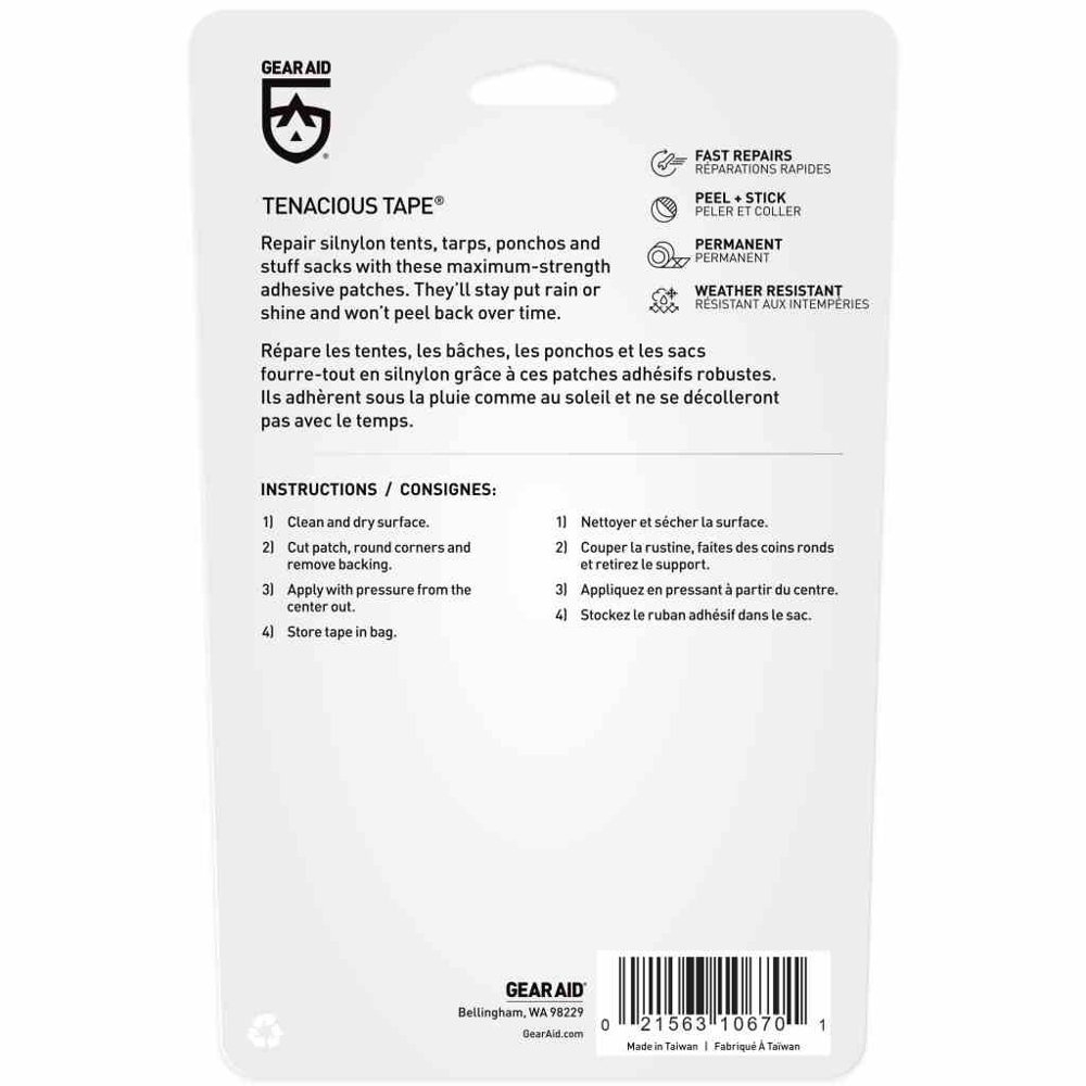 Gear Aid Tenacious Tape Silnylon Patches 3 x 20in