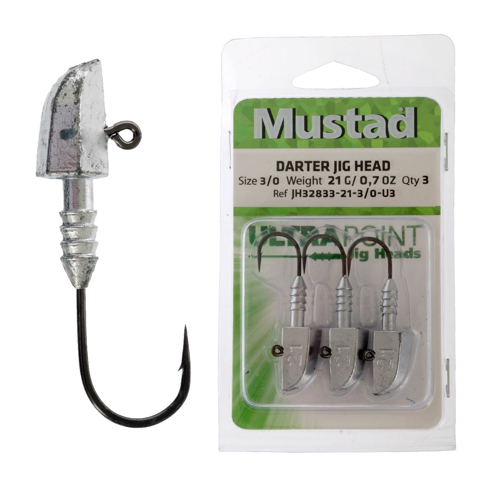 Mustad Darter Jig Heads Size 3/0 21g Qty 3