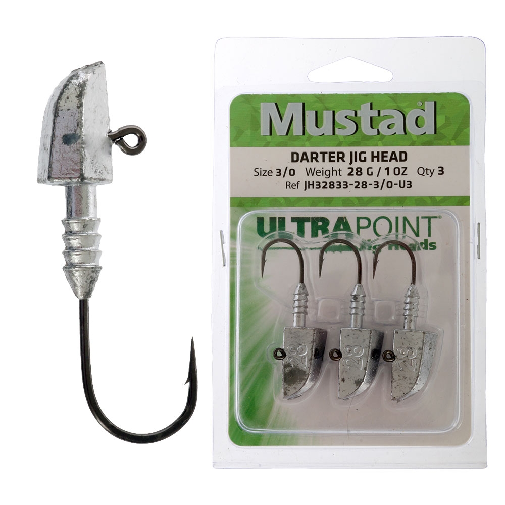 Mustad Darter Jig Heads Size 3/0 28g Qty 3