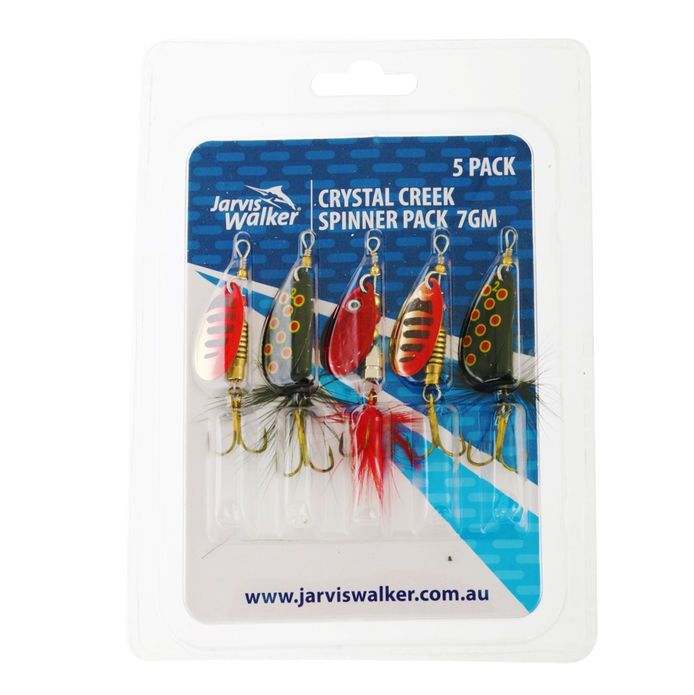 Jarvis Walker Crystal Creek Spinner Lure Pack 7g Qty 5