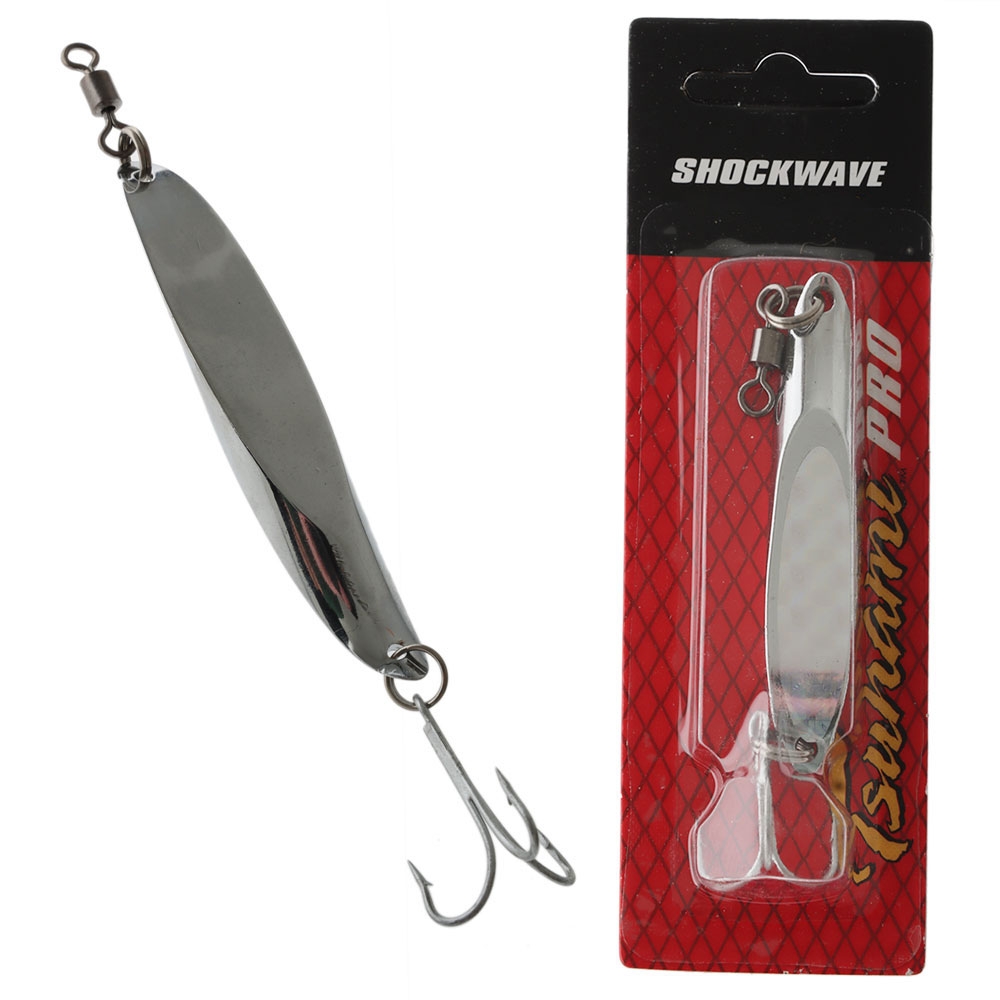 Tsunami Shockwave Chrome Silver Spinning Lure Jig 28g