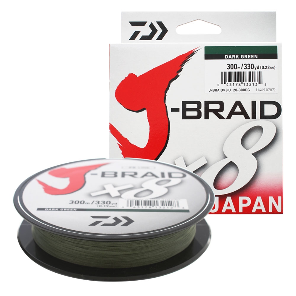 Daiwa X8 J-Braid Dark Green 300m 8lb