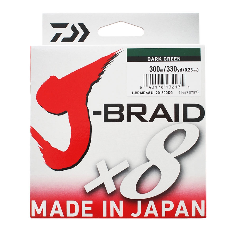Daiwa X8 J-Braid Dark Green 300m 8lb
