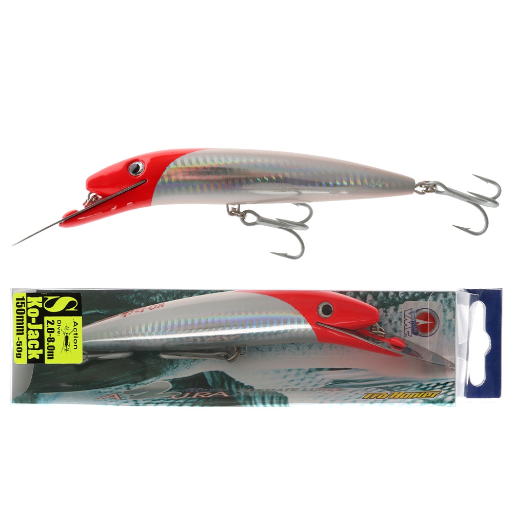 Pro Hunter Ko Jack Diving Minnow Lure 150mm 48g Red Head