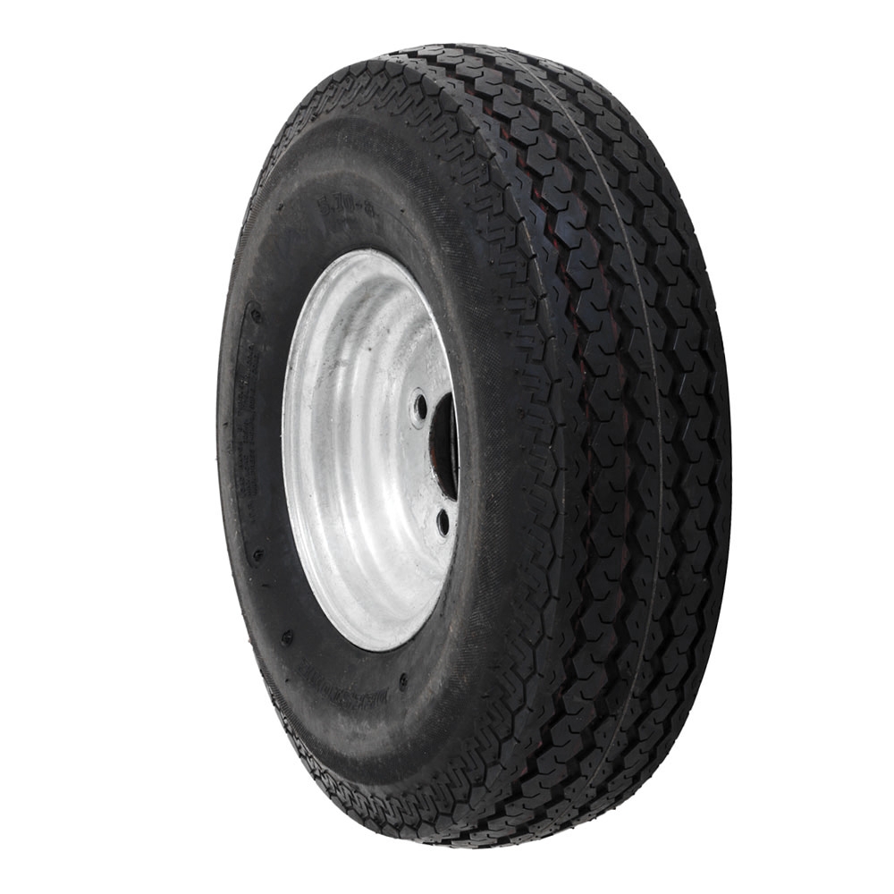 Trailparts Galvanised Trailer Wheel 8 x 3.75in Rim and Tyre Assembly 5.70-8
