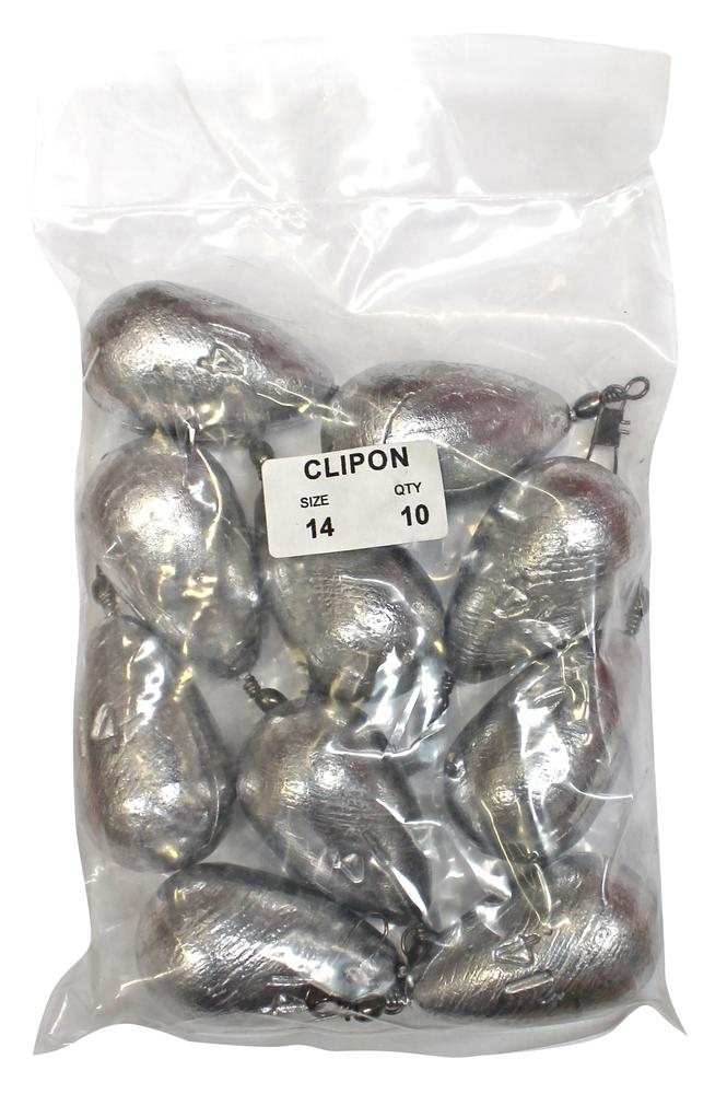 Clip-On Swivel Sinkers Bulk Pack 14oz Qty 10