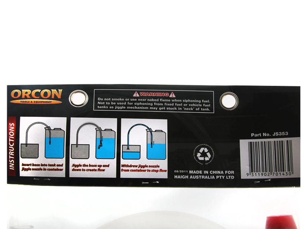 Orcon Plastic End Siphon Jiggle Hose 12.5mm x 1.5m Orcon Plastic End Siphon Jiggle Hose 12.5mm x 1.5m