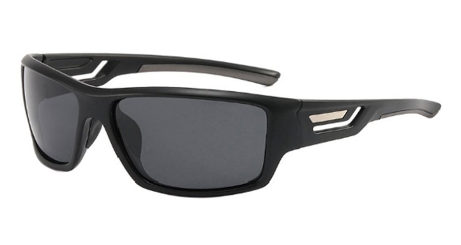 Pacific Polarised Roadster Sunglasses Satin Black Frame Grey Lens