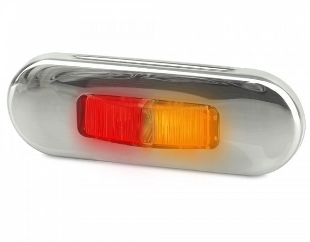 Hella Marine DuraLED Flush Mount Slim Side Marker Lamp Stainless Rim