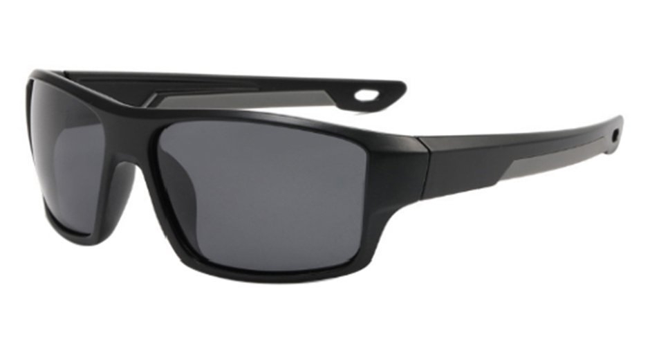 Pacific Polarised Monster Sunglasses Satin Black Frame Grey Lens