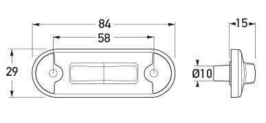 Hella Marine DuraLED Flush Mount Slim Side Marker Lamp Stainless Rim