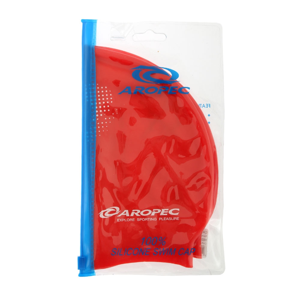 Aropec Adult Silicone Volume Swim Cap Red
