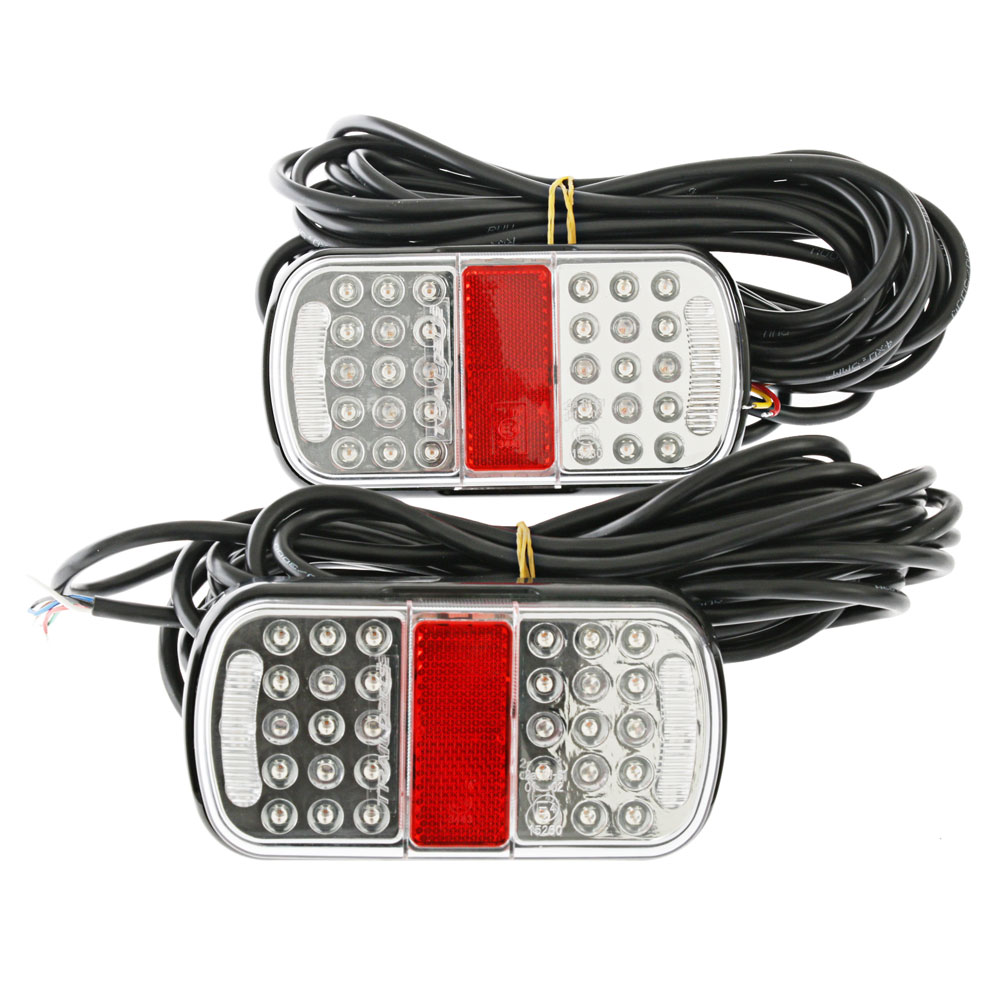 Trailparts LED Trailer Lamp Kit 160mm M/V NPL Rectangle 8m Cables