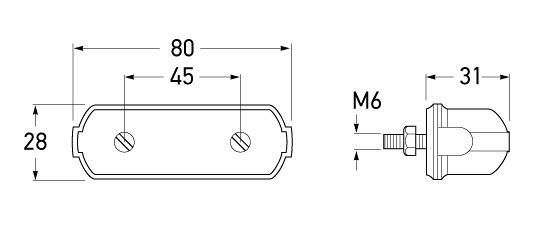 Hella Marine Two Bolt Mount Number Plate Lamp 12v Bulb