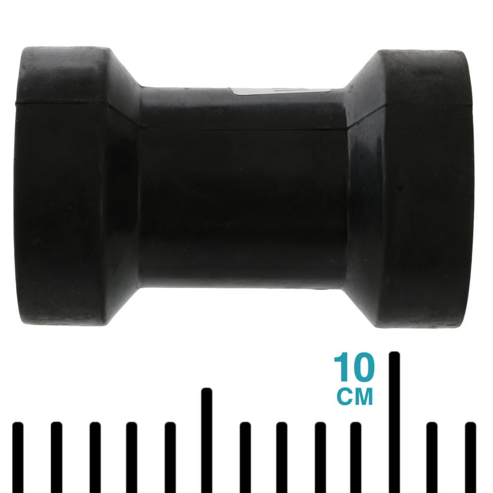 Trailparts Flanged Rubber Trailer Keel Roller Black 115mm