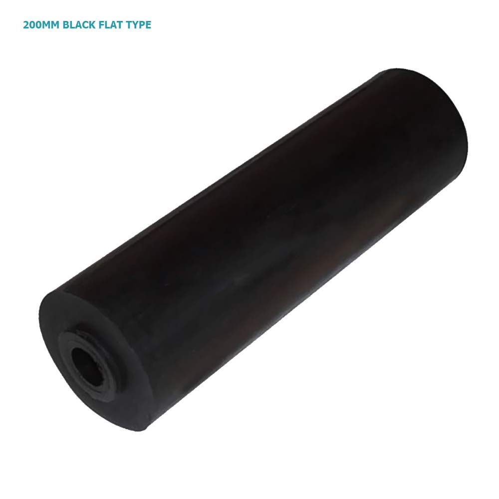 Trailparts Flat Rubber Trailer Keel Roller Black