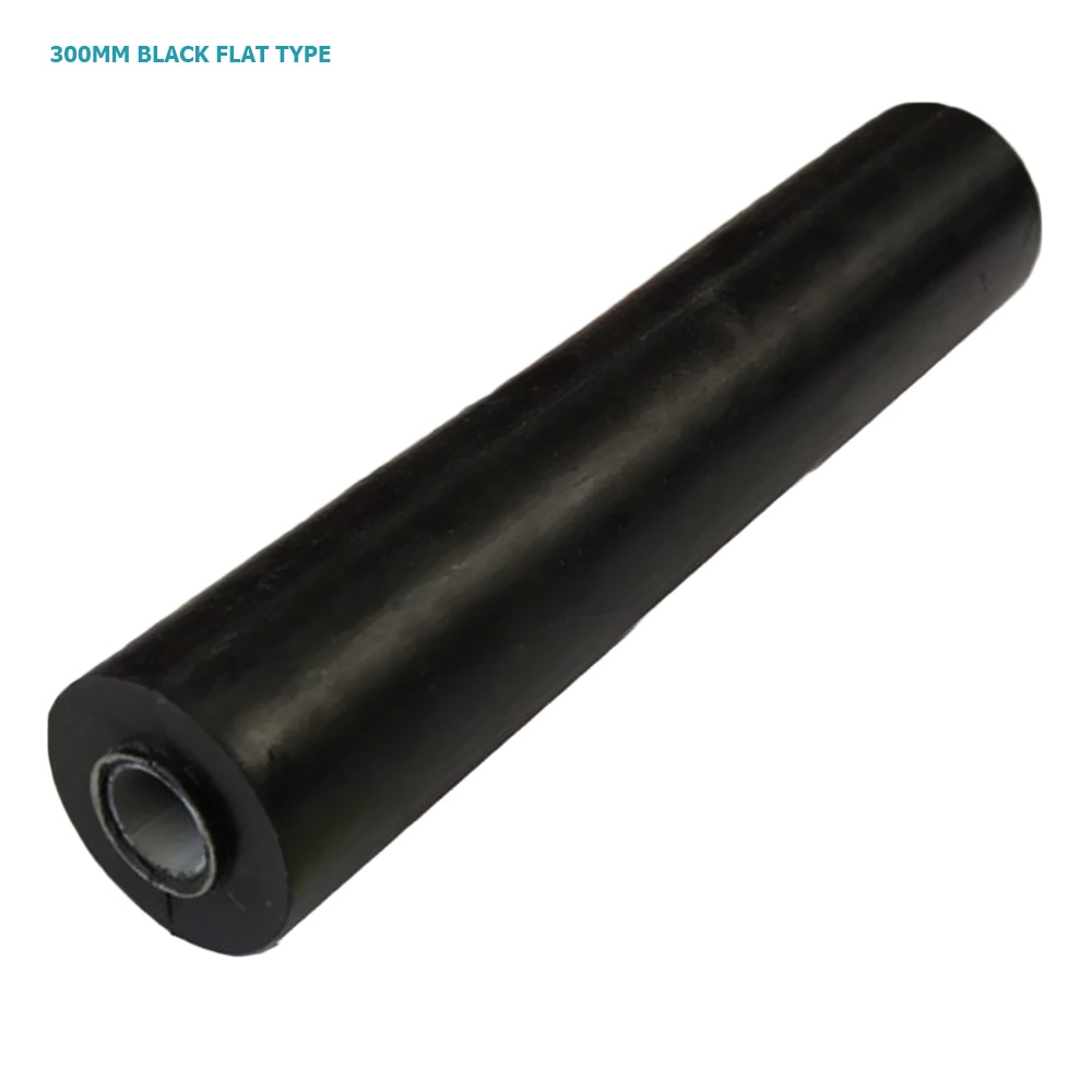 Trailparts Flat Rubber Trailer Keel Roller Black