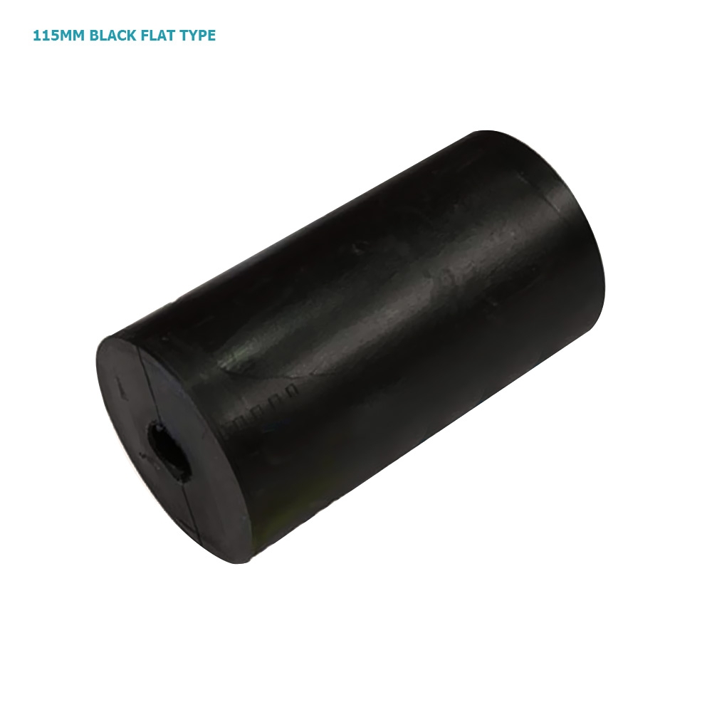 Trailparts Flat Rubber Trailer Keel Roller Black