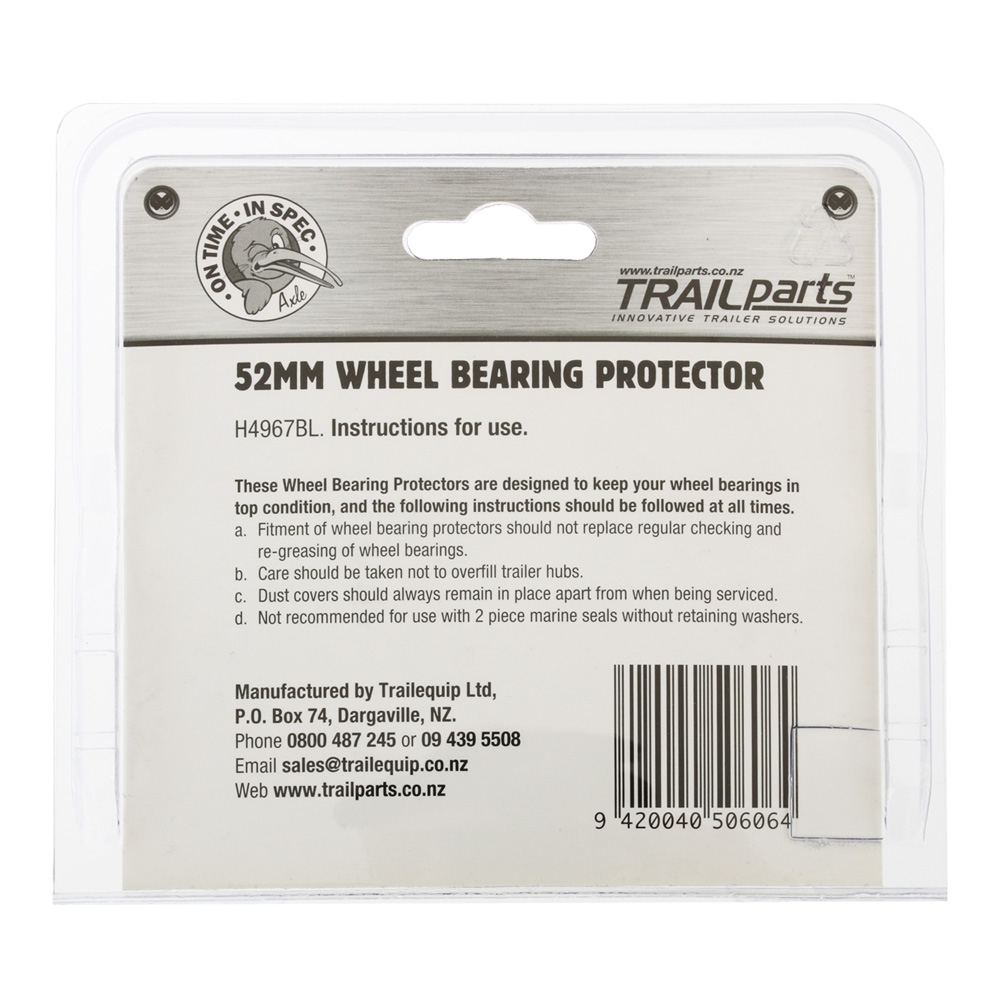 Trailparts Wheel Bearing Protector 52 mm Chrome Plated Pair