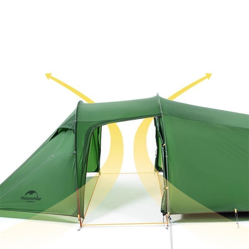 Naturehike Opalus Tunnel 3-Person Tent 20D Green