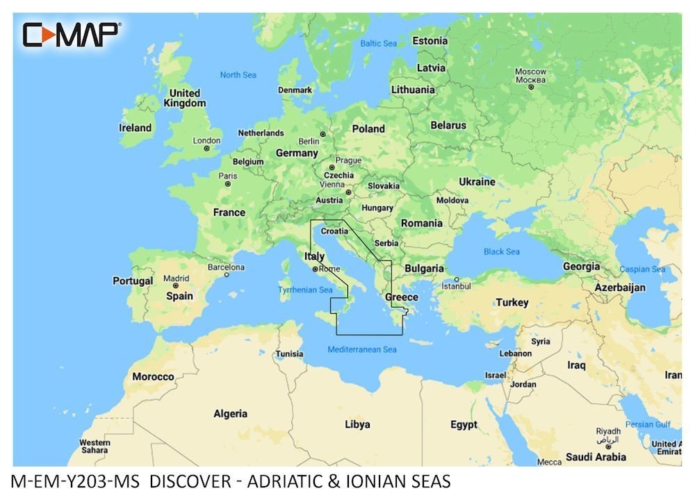 C-MAP DISCOVER M Africa / Mediterranean / Middle East Chart Card MSD