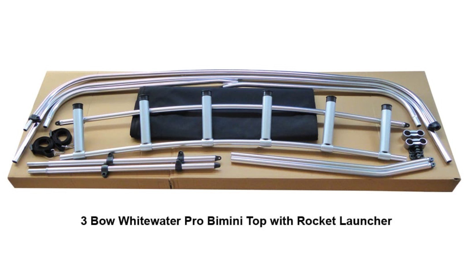 Oceansouth Whitewater Pro 3 Bow Bimini Top with Rocket Launcher
