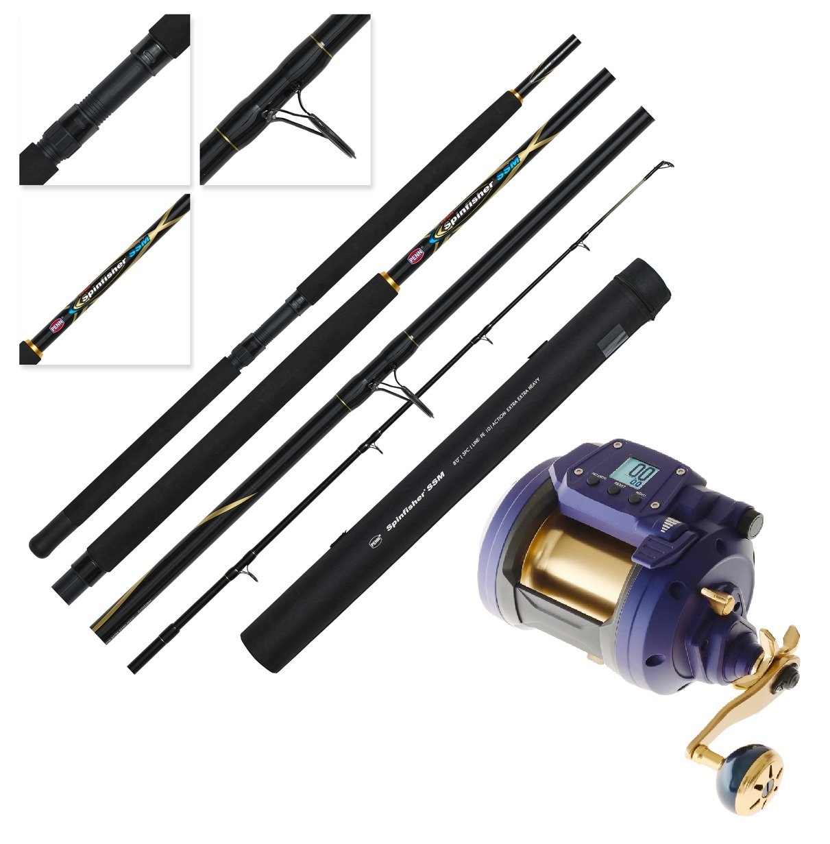 Aeroo Pro Combo Daiwa Seapower Electric Drone Fishing Package with Smart Controller 8ft PE10 3pc