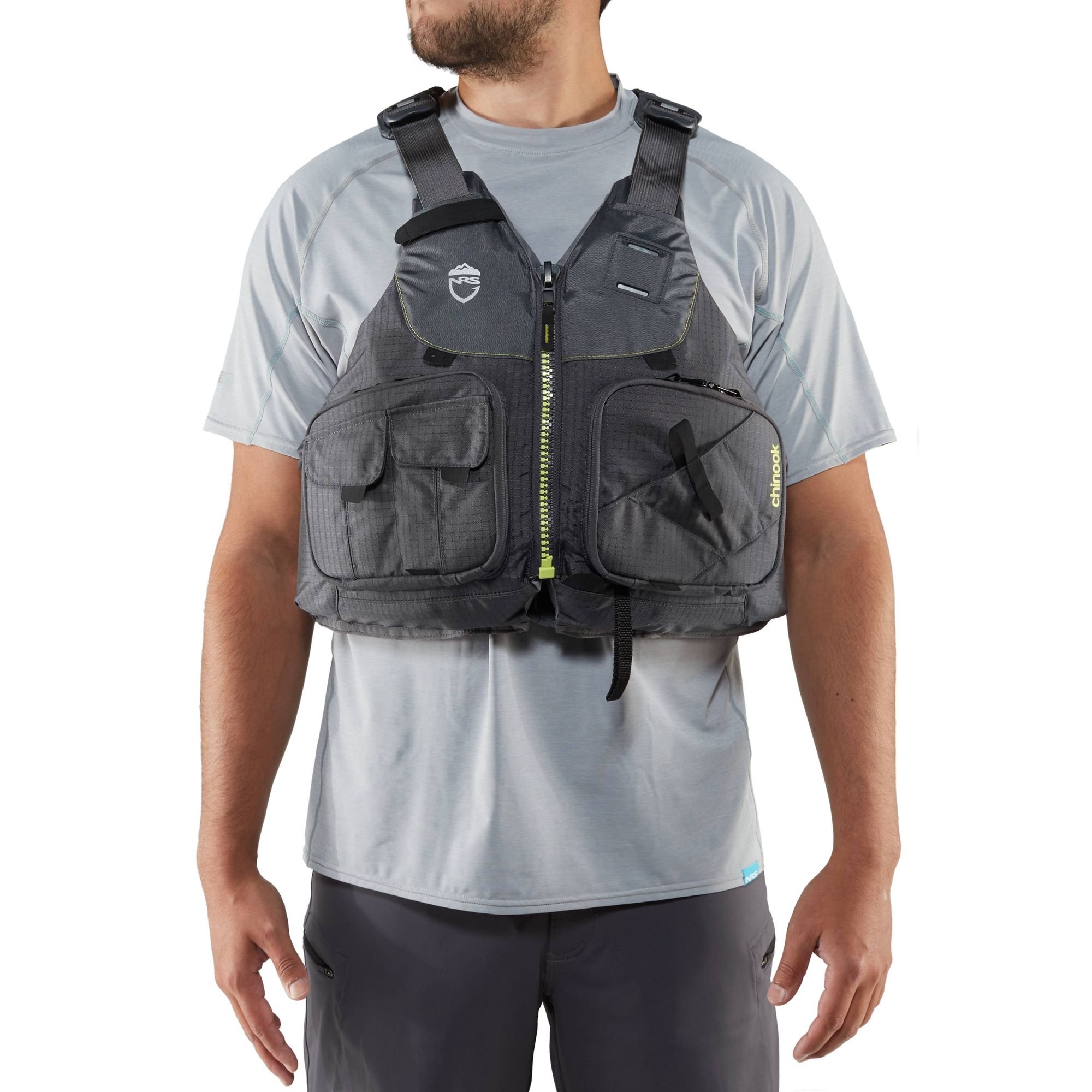 NRS Chinook Mesh Back USCG Type III Fishing PFD Charcoal 2XL