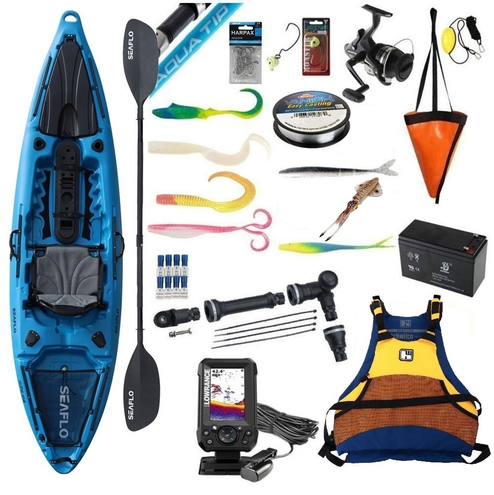 Kayak Fishing Package with Shimano Tackle and Lowrance Fishfinder 7ft 3in 6-8kg 2pc