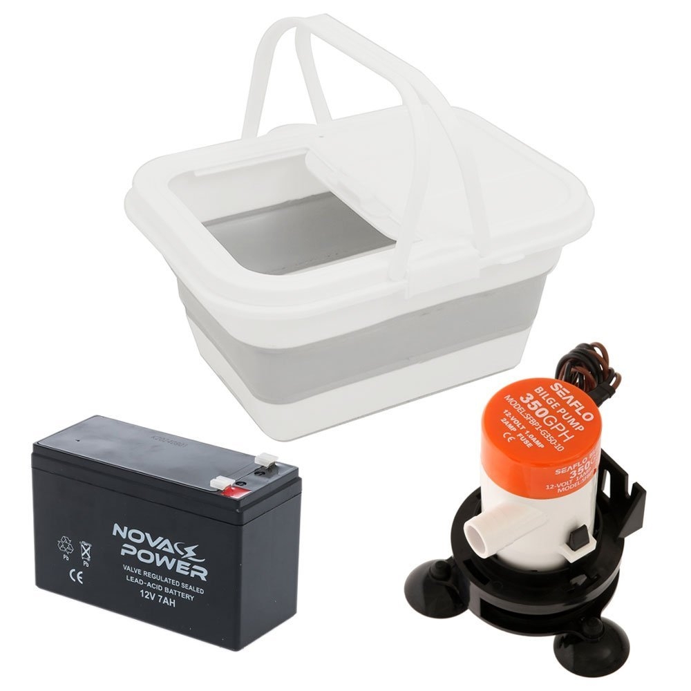 Portable Live Bait Tank with Aerator and Battery Package 25L