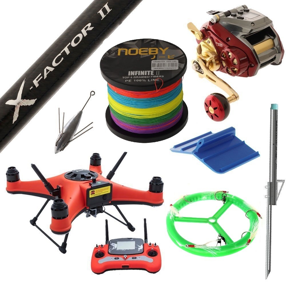 SwellPro FD3 Profish Daiwa Seaborg X-Factor Waterproof Electric Drone Fishing Package 8ft 6in 15-24kg 2pc