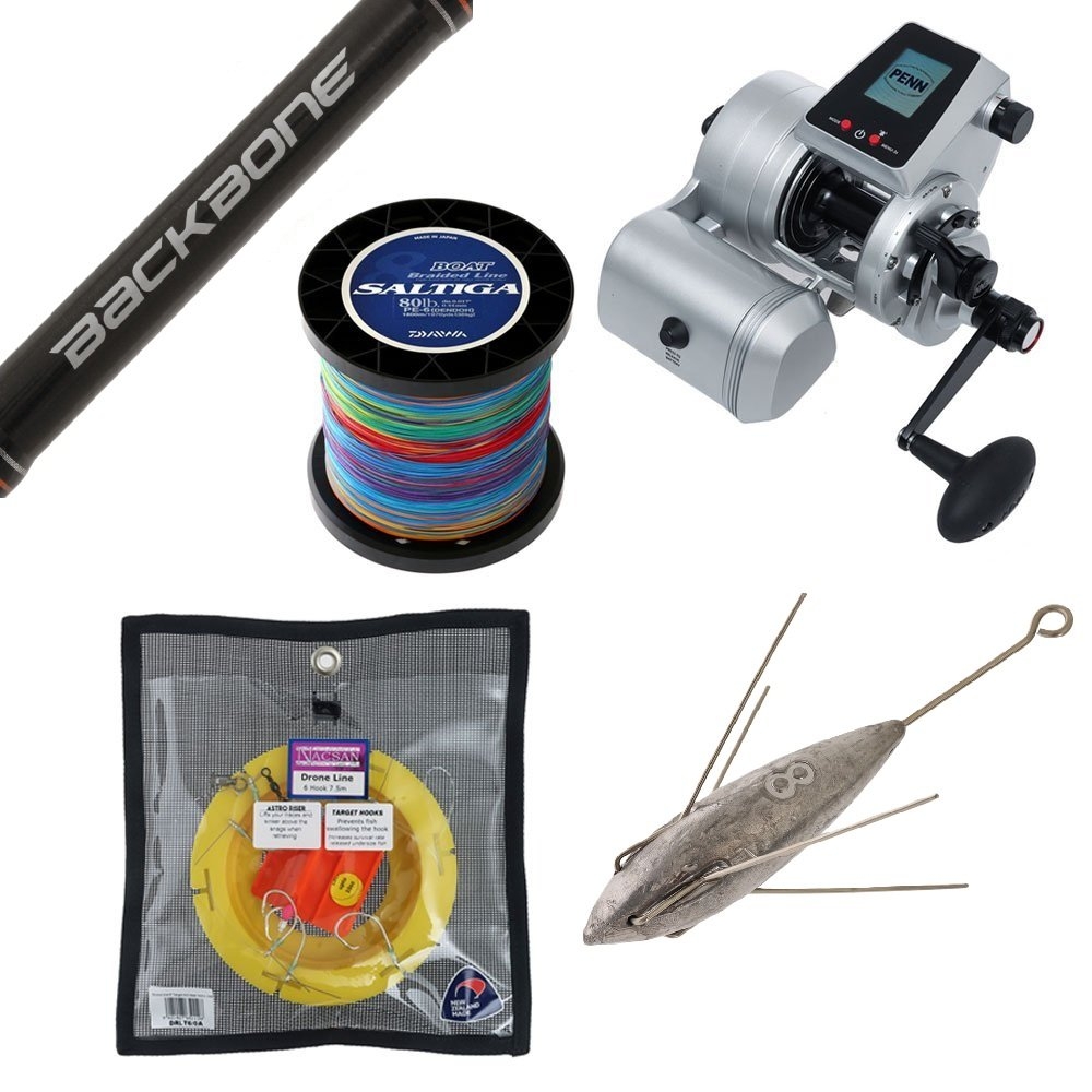 PENN Fathom 80 Shimano Backbone Electric Drone Fishing Package 8ft 24kg 2pc