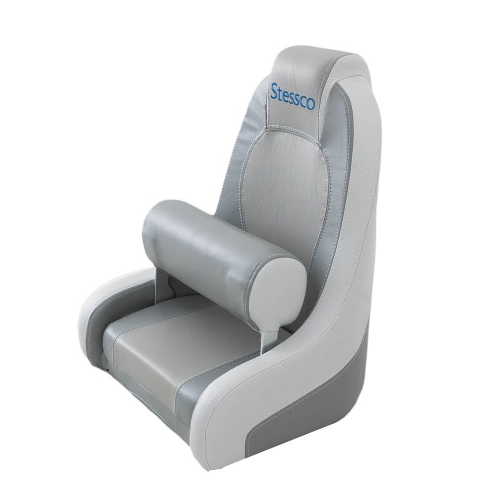 Stessco High Back Boat Helm Seat with Adjustable Bolster and Boat Seat Pedestal