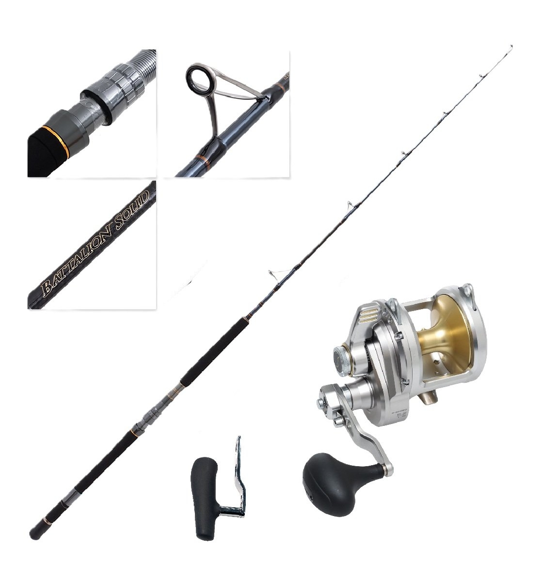 Shimano Talica 20A 2-Speed Battalion Solid Tuna Jigging Combo 6ft 80-130lb 1pc