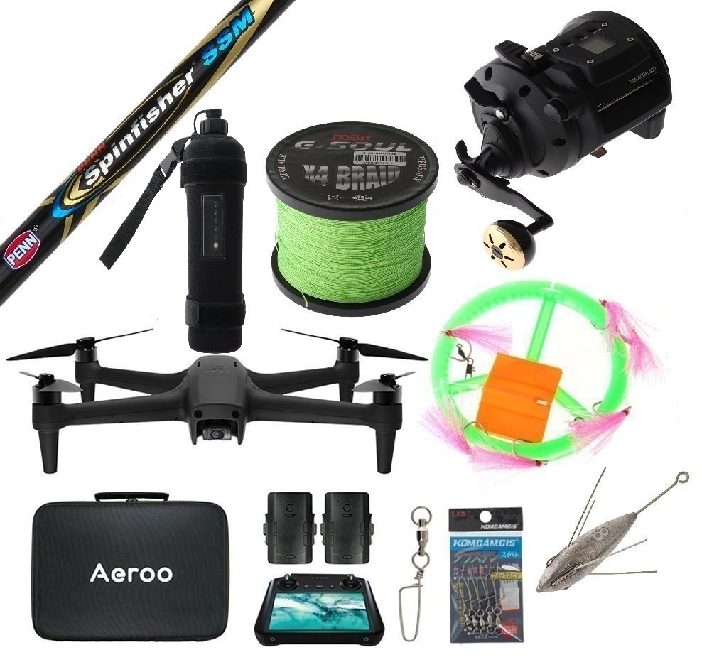 Aeroo Pro Combo Daiwa Tanacom Electric Drone Fishing Package with Smart Controller 8ft PE10 3pc