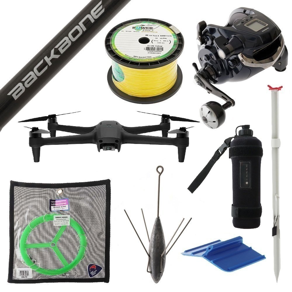 Aeroo Pro Combo with Smart Controller Shimano Forcemaster 9000 Electric Drone Fishing Package 8ft 15-24kg 2pc