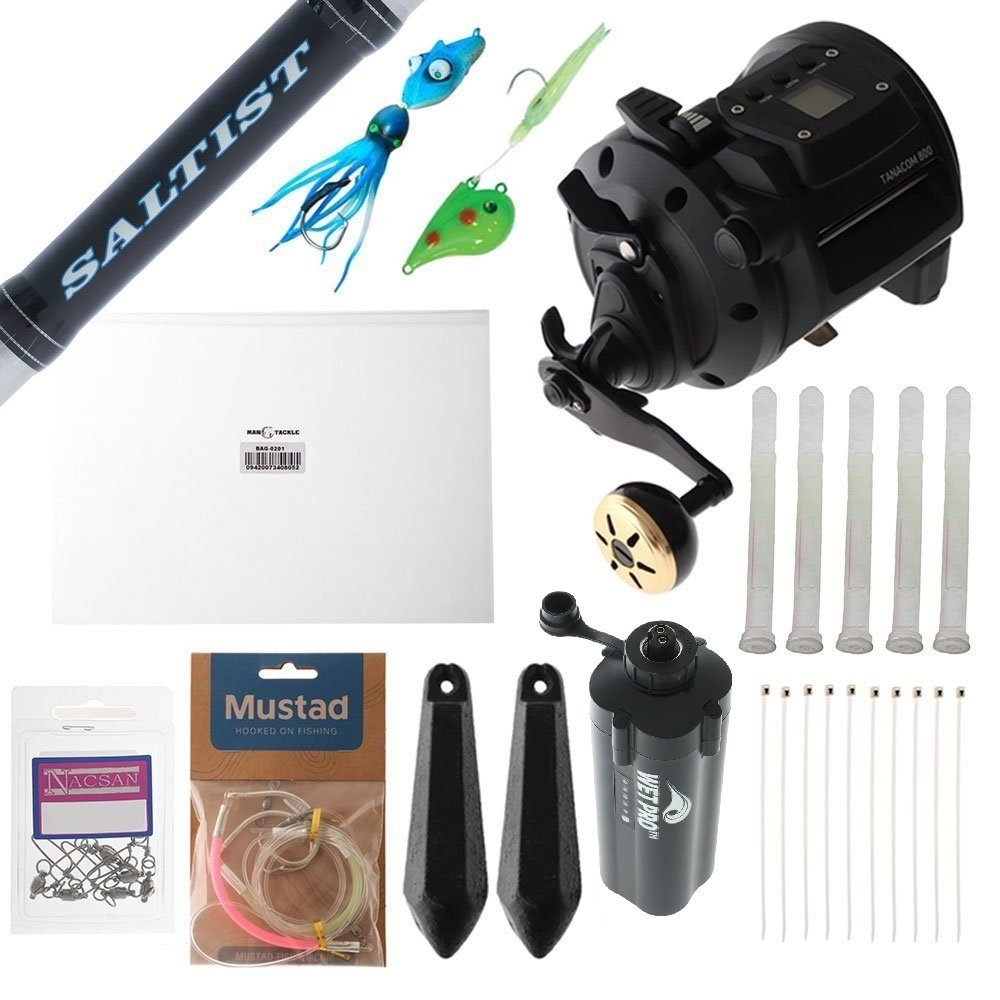 Daiwa Tanacom Deep Drop Value Package with Electric Reel Battery 5ft 6in PE6-10 2pc