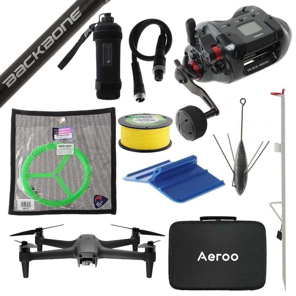 Aeroo Pro Shimano Plays 4000A Electric Drone Fishing Package 8ft 15-24kg 2pc