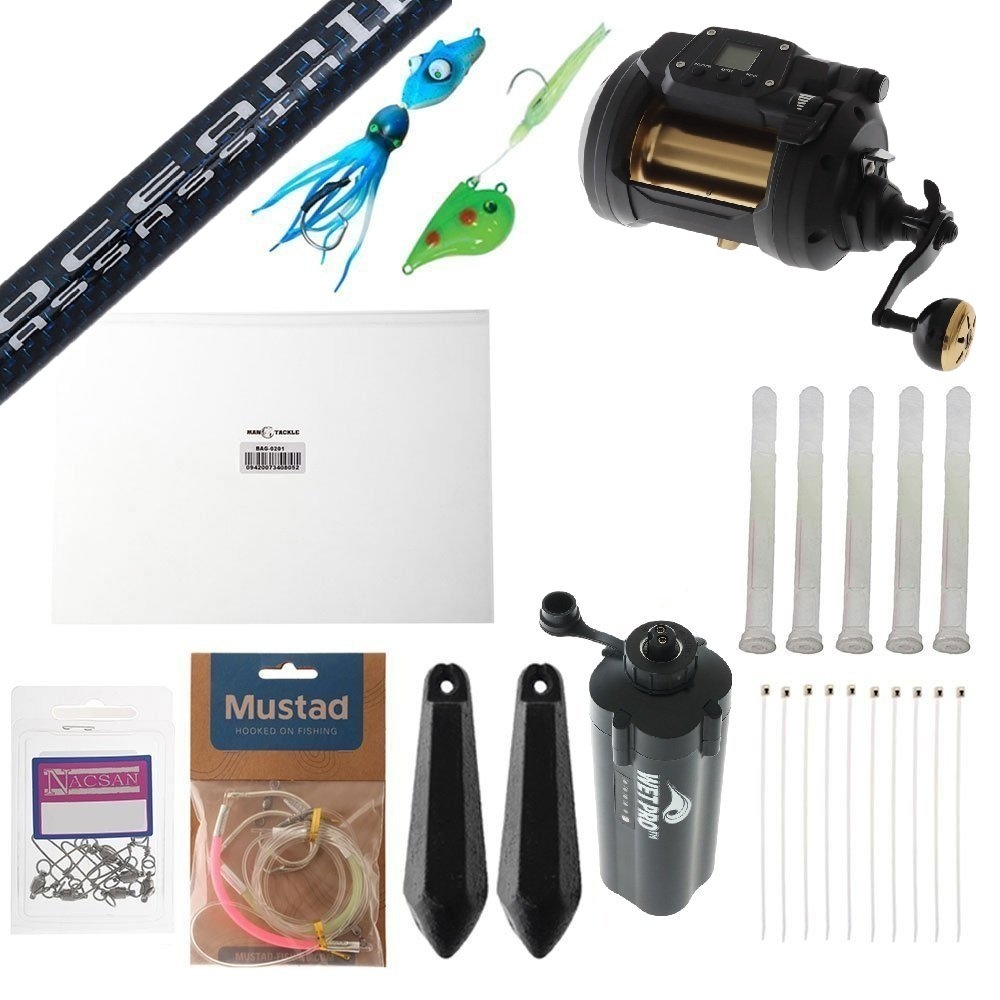 Daiwa Tanacom Deep Drop Value Package with Electric Reel Battery 5ft 10in 80lb 2pc