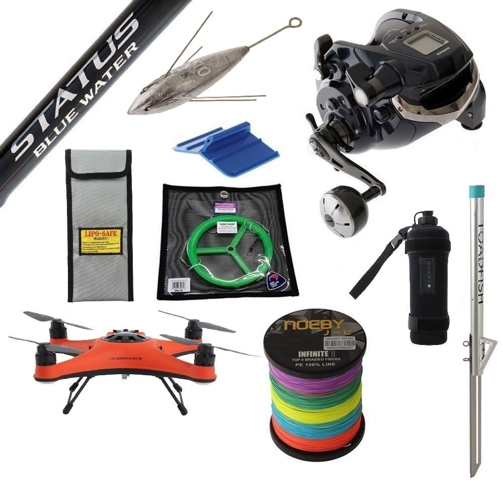 Swellpro FD1S Shimano Forcemaster Electric Drone Fishing Package 8ft 24-37kg 3pc