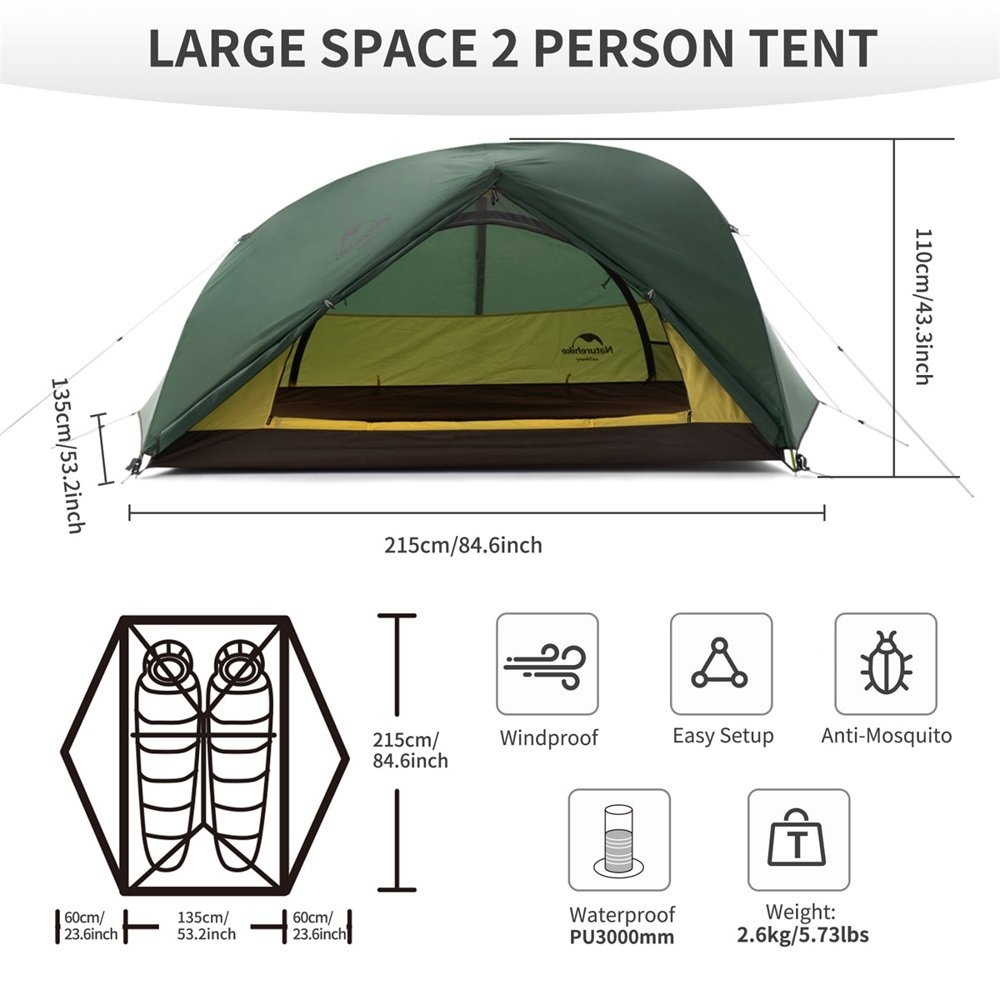 Naturehike Star River 4-Season 2P Backpacking Tent Forest Green