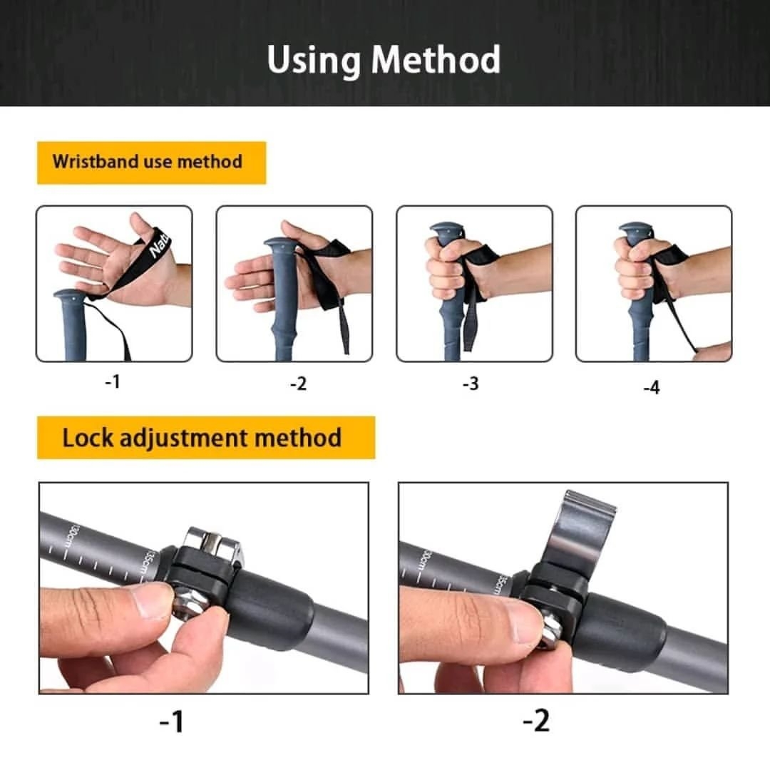 Naturehike ST03 Aluminium Trekking Pole Black 61-135cm