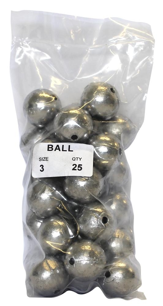 Ball Sinkers Bulk Pack 3oz Qty 25